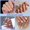Jsiallye Short Almond Gel Nail Tips,360Pcs Pre Etched Clear Fake