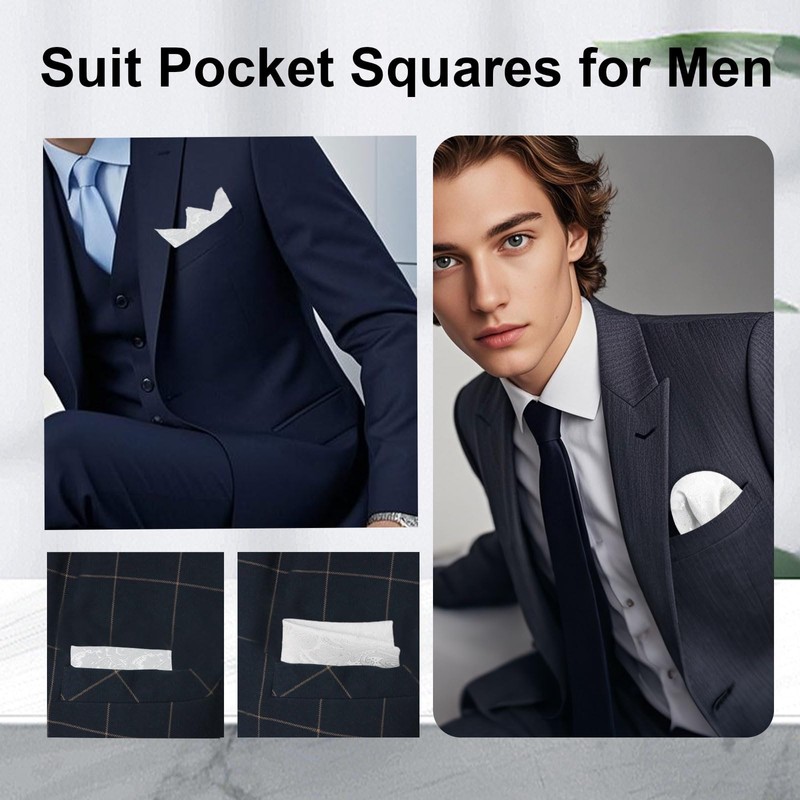 Gsyziux Paisley Pocket Squares for Men, Elegant Mens Handkerchiefs with