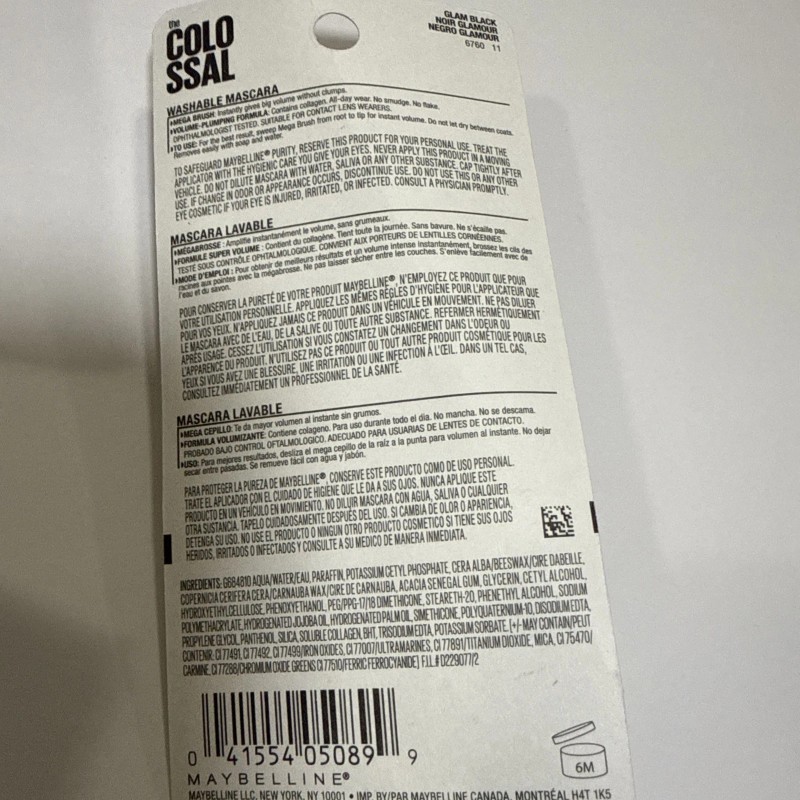 Maybelline NY the Colossal Mascara Glam Black 230