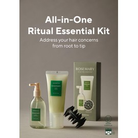 AROMATICA Rosemary Scalp Care Gift Set - Hydrating Scalp Treatment with Rosemary Scalp Scrub, Spray and Dual Scalp Brush - Free from Sulfate, Silicone, and Paraben