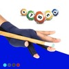 Kiming Open Finger Billiard Glove for Right and Left Hand Anti-slip Left Hand Open/Sky Blue