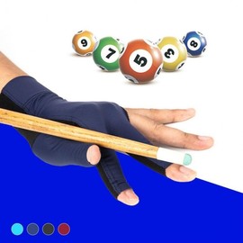 Kiming Open Finger Billiard Glove for Right and Left Hand Anti-slip Left Hand Open/Sky Blue