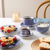 Selamica Ceramic Espresso Cups with Saucers and Metal Stand, 4