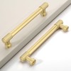 Coinkoly 10 Pack 5"(128mm) Brushed Gold Cabinet Pulls Knurled Kitchen
