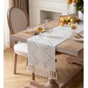 Caflife Boho Table Runner 13 x 108 Inch Long Natural