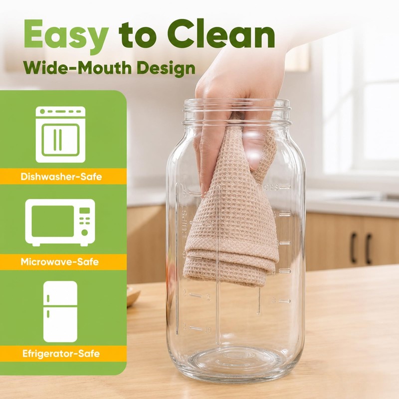 2 Pack 64 oz Glass Mason Jar Pitchers with Lids,