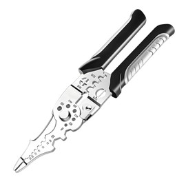 TVETE Wire Stripper, Multifunction Cable Stripper, Crimping Type Wire Stripper, Usage Range: 0.02 - 0.1 inch (0.6 - 2.6 mm) with Lock, Stainless Steel, Hand Tools, Cable Cutter Pliers, Portable, Wire