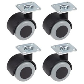 Dörner + Helmer Parquet Wheels Set of 4 Container Wheels 40 mm x 50 mm 90 kg Load Capacity 38 mm x 38 mm Plate Plastic