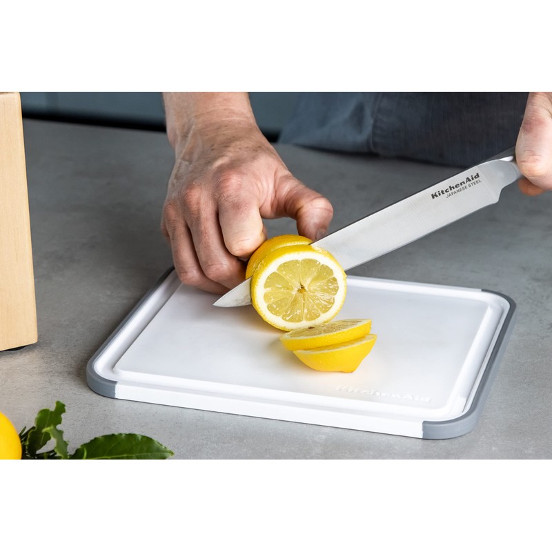 KitchenCraft KEG701NOSMGA Non-Slip Chopping Board Polypropylene Plastic White Grey