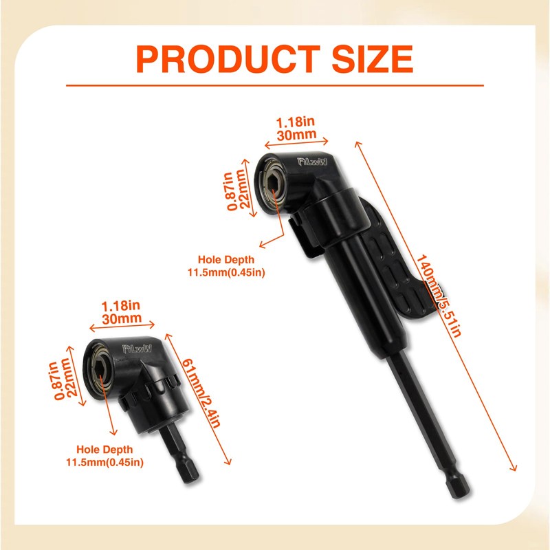 FiLwW 105 Degree Right Angle Drill Adapter Set, 2025 Upgrade