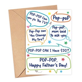 ShelbyShops Pop-Pop! Can You...? Card, Funny Father's Day Card, Funny Joker Greeting Card For Pop-Pop, Father's Day Card From Daughter, Happy Father's For Pop-Pop Card, Perfect For Father's Day