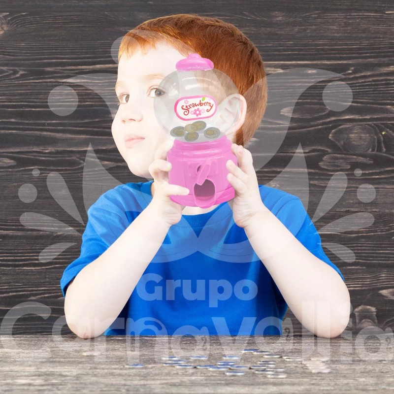 Grupo Carnavallia Mini Chiclera Bola Maquina Dispensadora Alcancía 15cm