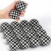 16 PCS 2 Inch Black and White Rubber Checkered Party