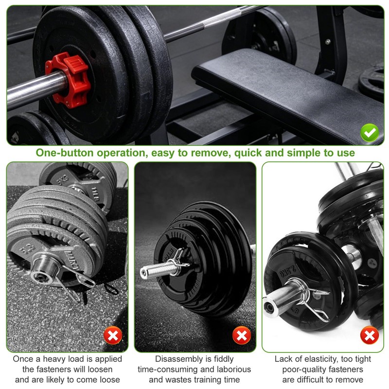 4 Pcs Barbell Clamps, 30 mm Ol ympic Barbell Clips(4