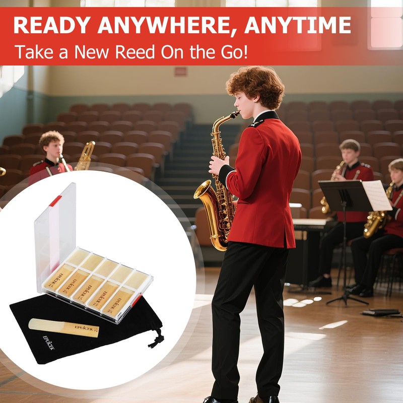 EPUICEK Alto Saxophone Reeds 2.0 â€“ 10 Pack Soft Beginner