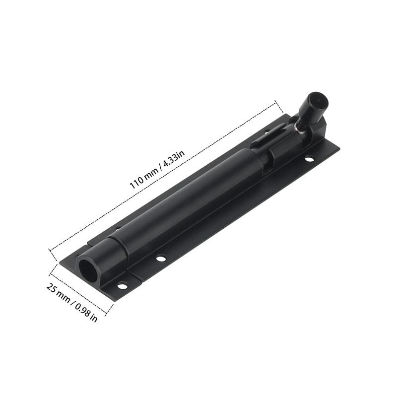 ZEONHAK 6 PCS 4 Inch Black Door Bolt, 100mm Tower