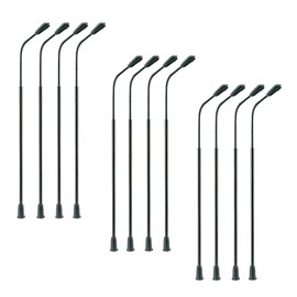 12 x Model Railway Warm White Lantern Post, 14 cm LED Model Lamp, Model Train Lamp, Street Light, Single Head (12 Pieces - 14 cm)