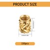 150 Pcs M3 Threaded Inserts, Knurled 3D Printing Nuts, Embedment