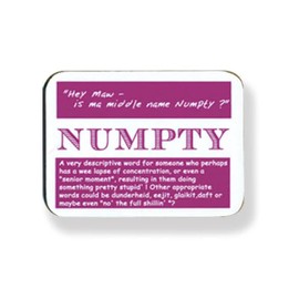 Quirky Scottish Doric Dialect Phrase Drinks Coaster - Numpty