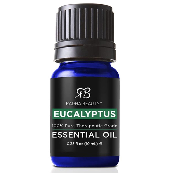Radha Beauty Eucalyptus Essential Oil 10ml - 100% Pure & Therapeutic Grade, Steam Distilled for Aromatherapy, Relaxation, Shower, Sauna, Bath, Steam Room