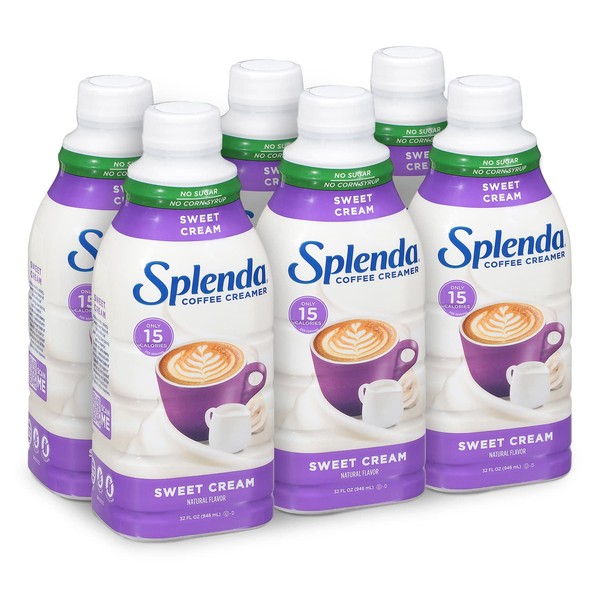SPLENDA Sugar Free Sweet Cream Coffee Creamer, 32 Fl Oz (Pack of 6)