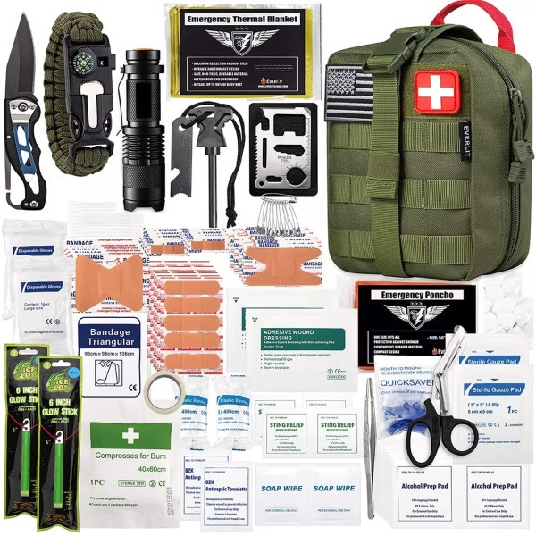 EVERLIT 250 Pieces Survival First Aid Kit IFAK EMT Molle