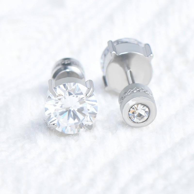 ZQGOFPT Titanium Flat Back Surgical Stainless Steel Stud Earrings for