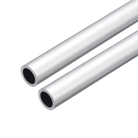 sourcing map Pack of 2 6063 Aluminium Tube, 11 mm Inner Diameter, 15 mm Outer Diameter, Aluminium Profile, Metal Tube, 200 mm Length, Aluminium Round Tube for Industrial Construction, Craft Projects
