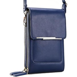 Bolso Bandolera Para TeléFono MóVil Con Pantalla TáCtil Para Mujer,Cartera Bandolera de Piel con Protección RFID,Correa de Hombro Ajustable, Antirrobo