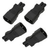 4Pcs IEC320 C14 to IEC320 C7 Power Adapter Universal Black