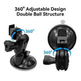 SYDYAM Body Camera Suction Cup Mount, Dash Cam Holder, 360° Adjustable Car Mount Windshield Window for Body Cam Model Z5
