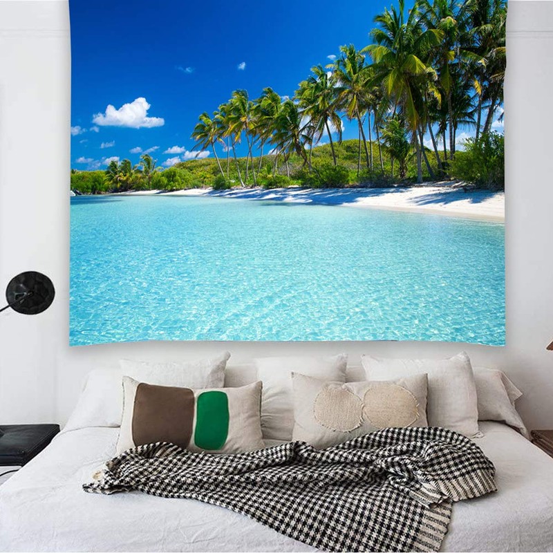 YISURE Ocean Tapestry Wall Hanging Sea Beach 108 x 80