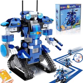 Yerloa Roboter Kinder ab 8 Jahre, Ferngesteuerter Roboter Bausatz Spielzeug ab 8 Jahre Junge, Stem Roboter Programmierbar Konstruktionsspielzeug Geschenk Junge 6 7 8 9 10 11 12 Jahre Mädchen (405Pcs)