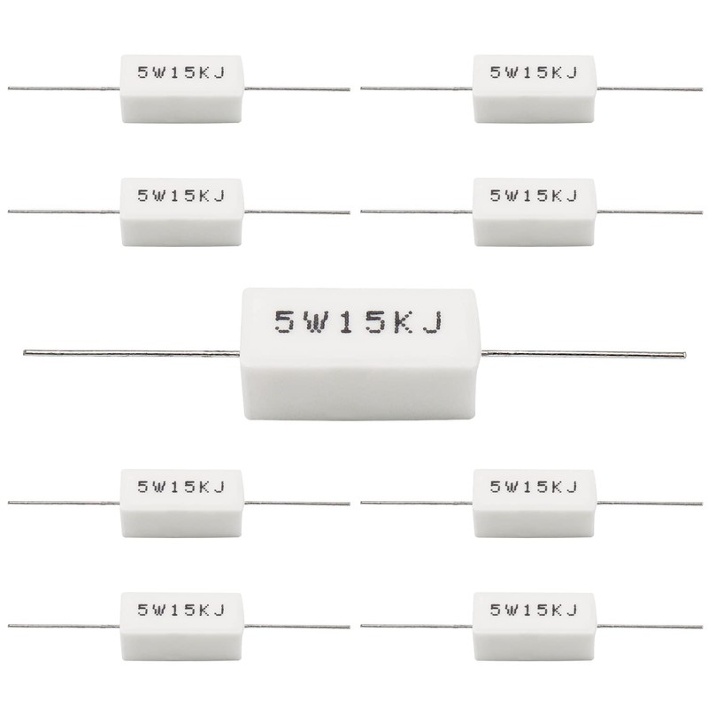 Cement Resistor 10 PCS 5W 15K Ohm 5% Axial Lead