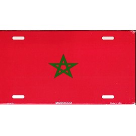 MADE in The USA - Morocco Flag License Plate, World Country Flag Aluminum 6"x12" Novelty Auto Car Tag (4101)