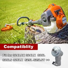 537333802 Trimmer Gear Head Compatible with Husqvarna Bevel Gear for 324LX 324LDX 326LS 326LX 326L 525L 525LST ++ Replace # 537199202, 537199201