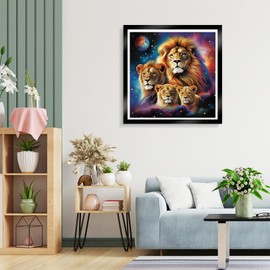 TOSTOG Diamond Painting Kits for Adults,Lion Family 5D DIY Diamond Art Kit Full Drill Diamond Crystal Rhinestone Arts and Crafts Picture for Home Wall Decor 30x30cm