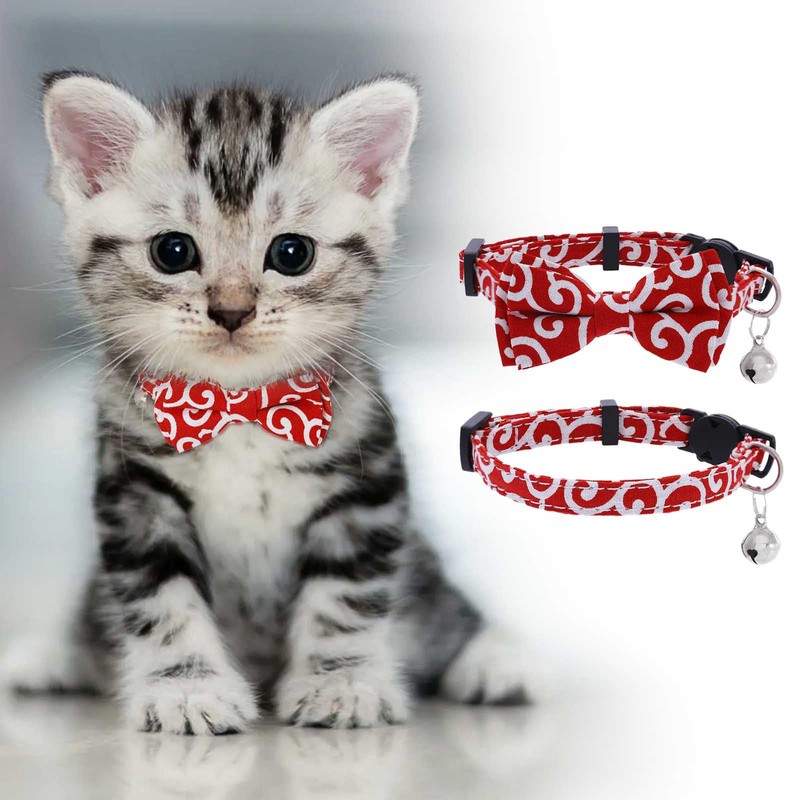 Campsis 2PCS Cat Collars with Bowtie Breakaway Cat Collar with