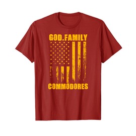 Eau Gallie Commodores God. Family. Vintage USA Flag T-Shirt