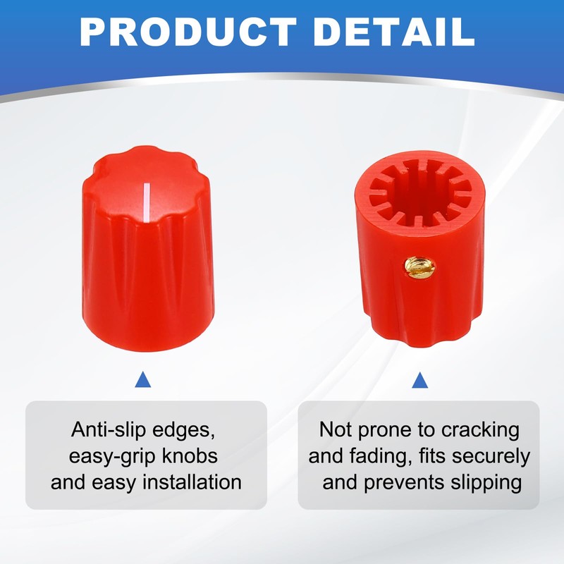 sourcing map 10pcs Red Guitar Effect Pedal Knob, 5/8" Plastic