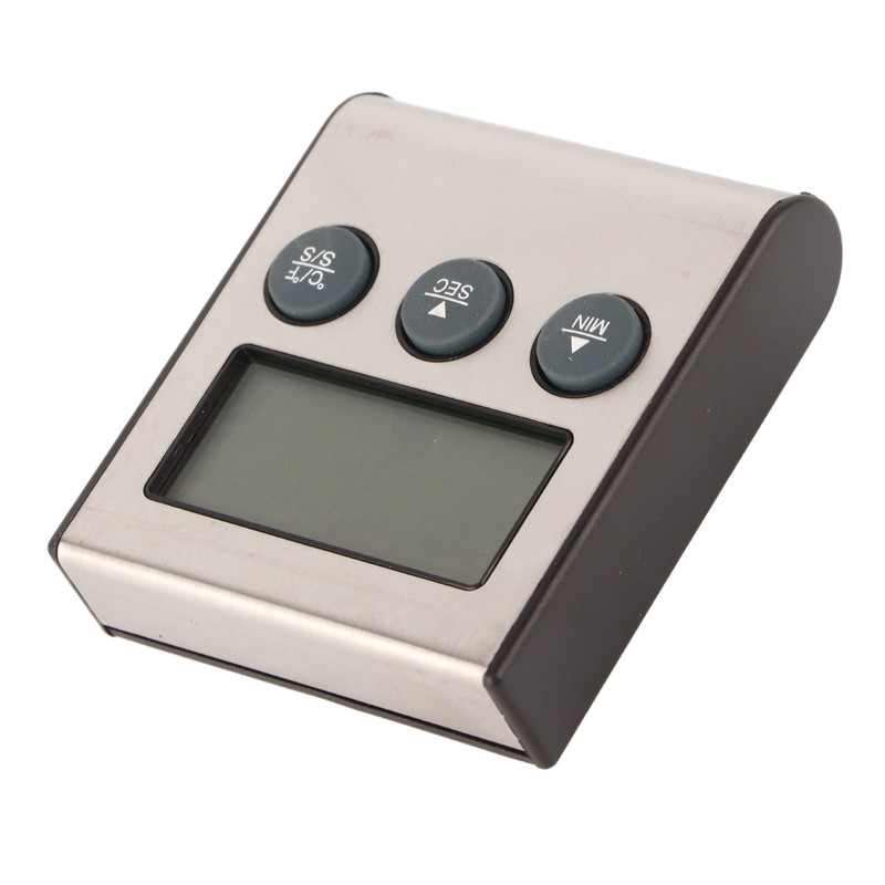 Digital Cooking Thermometer Timer LCD Display ℃/℉ W/Probe for Barbecue
