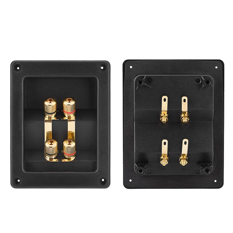 4 Copper Binding Post Terminal Cable Connector Speaker Terminal Box