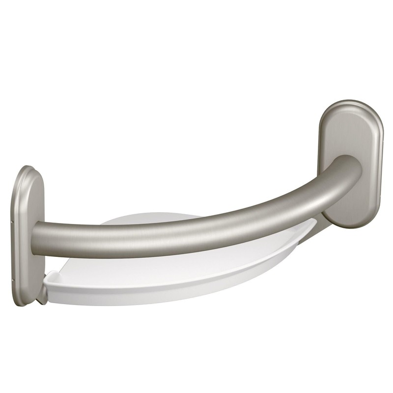 Moen LR2354DBN Bathroom Safety 9-Inch Curved Bathroom Grab Bar with