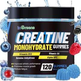 Creatine Monohydrate Gummies 6g Powerful Supplement for Men and Women Chewable Creatine for Energy Boost Increase Strength Muscle Building Gluten Free Sugar Free 120 Count, 1 Count, 120 / 크레아틴 모노하이드레이트 젤리 6g 남성 및 여성용 강력한 보충제 에너지 부스트를 위한 츄어블 크레아틴 근력 증가 근육 구축 글루텐 프리 무설탕 120개, 1개, 120