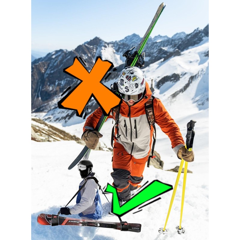 Ski Carry Strap Shoulder Back Children Adults Ski Carry Ski