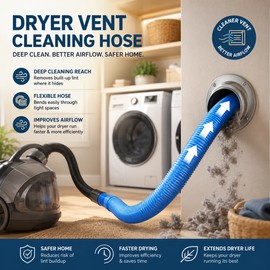 Dryer Vent Cleaner Hose Attachment for Home Maintenance – Flexible Vacuum Tool for Lint, Dust & Debris Removal