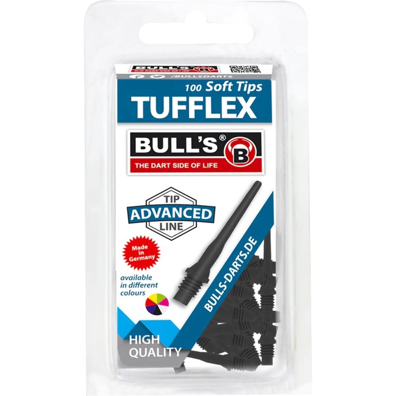 BULL'S Tufflex (2BA) Soft Tips, White, 6 mm