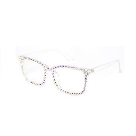 FUPRECIOUS Square Rhinestone Reading Glasses For Women Blue Light Blocking Computer Readers Glasses