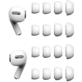 Rqker Ear Tips Compatible with AirPods Pro 2, 8 Pairs XS/S/M/L Sizes Anti Slip Soft Silicone Tips Eartips Replacement Earbuds Tips, Compatible with AirPods Pro 8 Pairs White