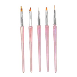 Enforose Nail Art Brush Set, 5 Pieces Nail Painting Brush Set Assorted Shapes Fine Drawing Liner Brush for Nails Gel Nail Art Brush Nail Accessories